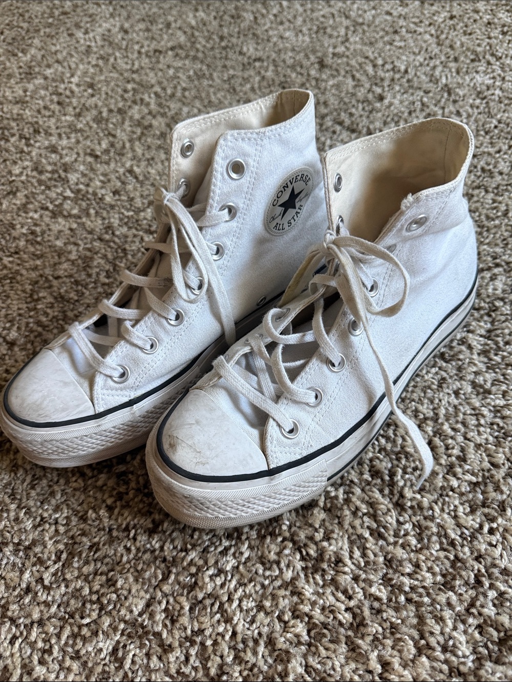 Converse White High-Top Canvas Sneakers